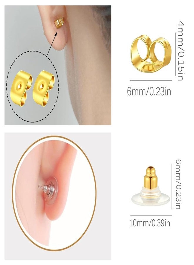ST logo Hanging Tree 20 Pcs + 20 Pcs Golden Bullet Clutch Butterfly Premium Stopper Earring Nuts Golden Earring Metal Stopper Back Supporter Jewellery Making Raw Materials - Image 2